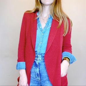 Silence + noice deep red cardigan sweater